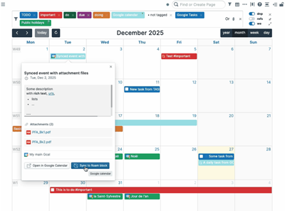 Full Calendar extension interface